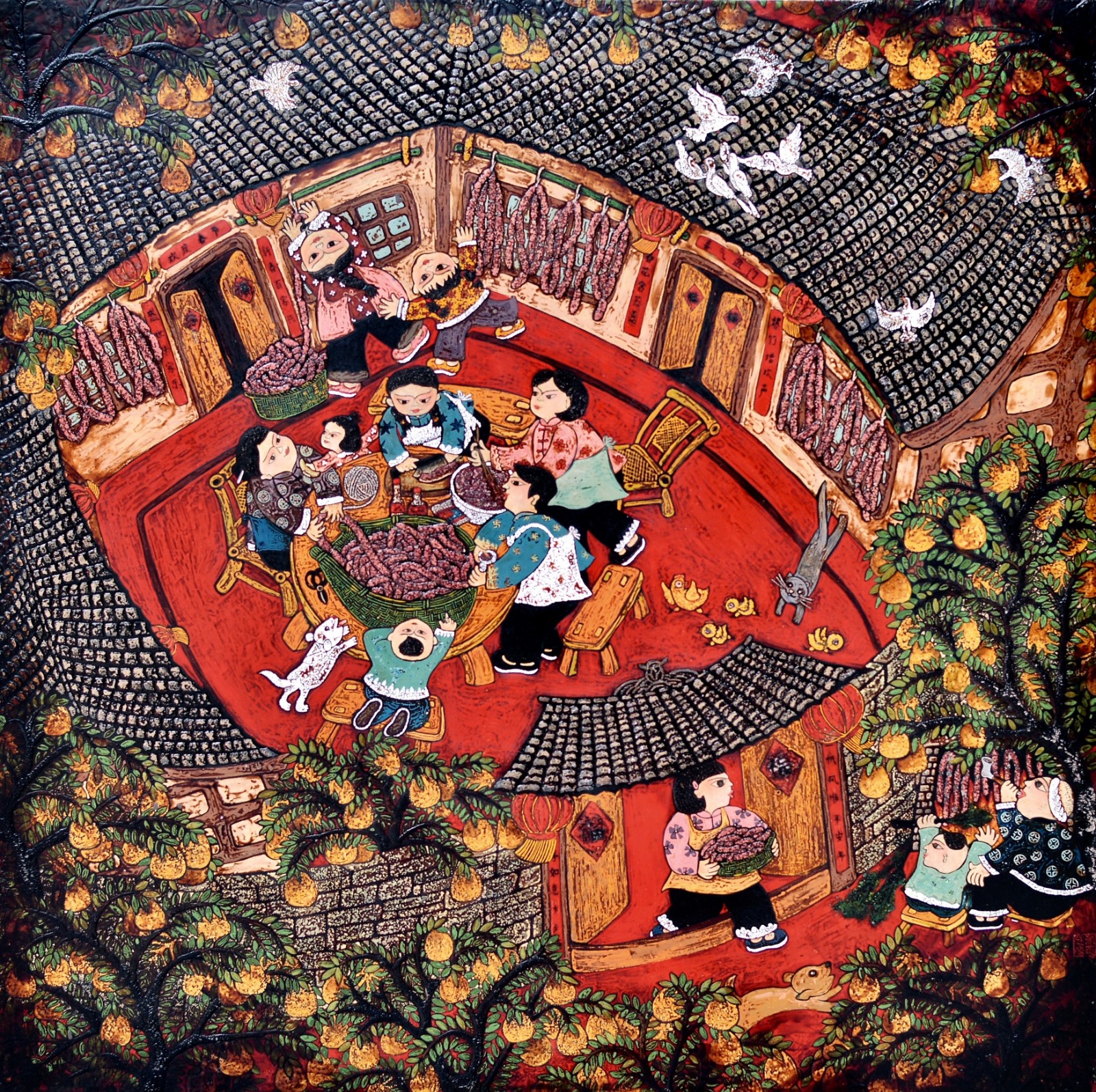 蔡燕(四川）《丰年腊味》100×100cm.jpg